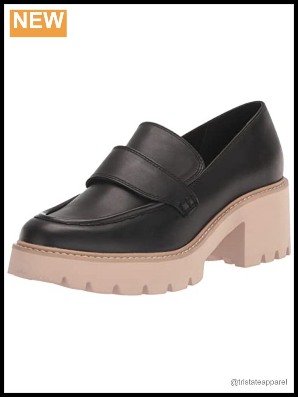 Dolce Vita Halona Leather Block Heel Loafers